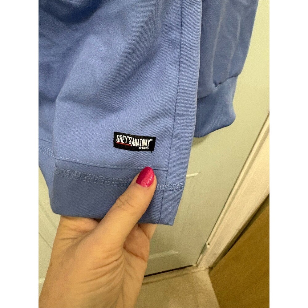 Grey's Anatomy by Barco Womens Scrub Warm-Up Jacket XL Light Blue Full Zip - Picture 5 of 10
